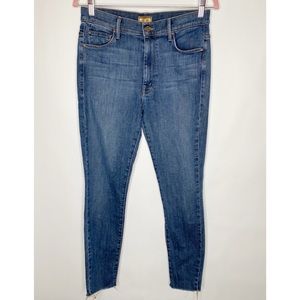 Mother Looker Jeans Ankle Fray High Waisted Skinny Ride A Dark Horse Size 30